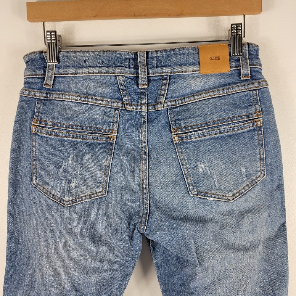 Anthropologie Closed Pedal Queen Mid Rise Slim Straight Raw Hem Ankle Jeans - Picture 8 of 14